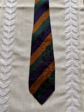 Striped Green, Purple & Brown Men's Tie